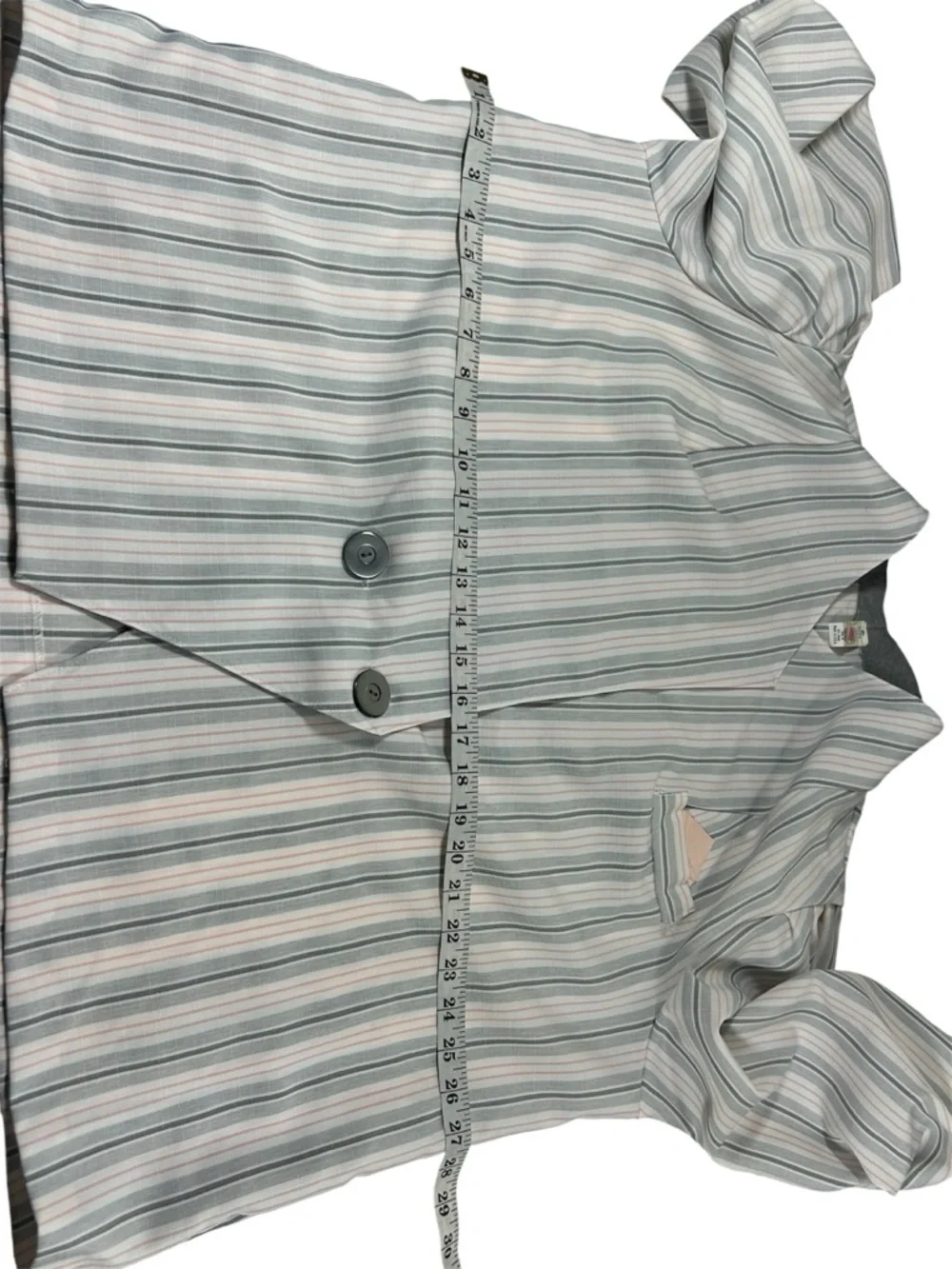 Vintage 80s ILGWU Striped Double Breasted Blazer Made in USA Power Suit Jacket1X